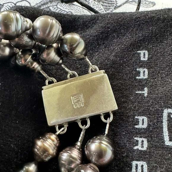 Pat Areias Sterling Silver Multi Strand Pearl Bracelet